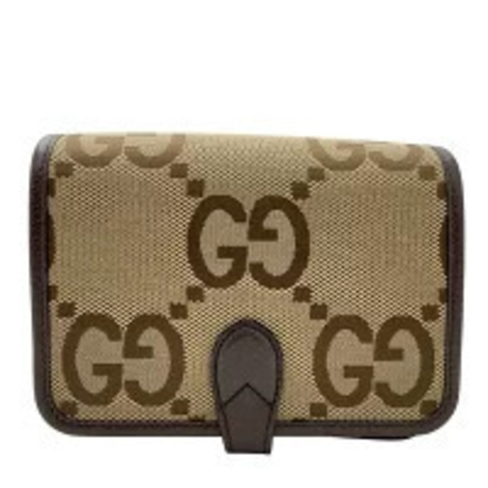 Gucci GG Clutch Sherry Canvas Bag Crossbody Jumbo Shoulder Beige Brown